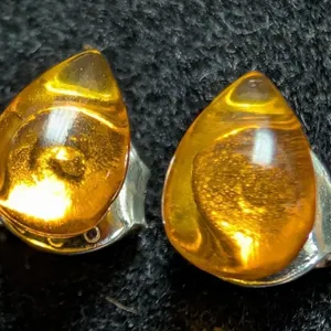Amber/Silver Earrings & Amber and Silver Bracelet