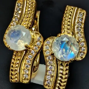 Moonstone and Silver Earrings