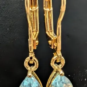 2ct Blue Topaz & Silver Earrings