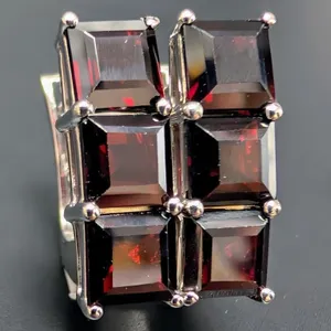 2.5ct Garnet & Silver Earrings