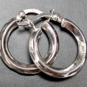 15mm Silver Hoop Earrings