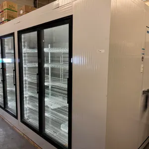 2022 Norbec Model PP-340, 10' x 17' Walk in Cooler; Walk in Door; 5 Reach in Glass Doors