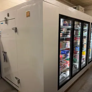 2022 Norbec Model PP-340, 10' x 17' Walk in Freezer; Walk in door; 5 Reach in Glass Doors