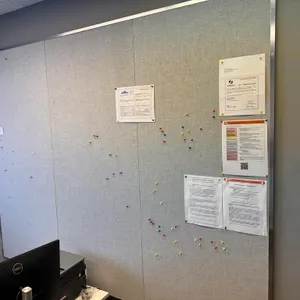 Grey Cloth Bulletin Board Mounted on Wall (to be removed by purchaser)