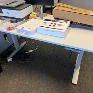 30"D x 60"L Adjustable White Desk Table