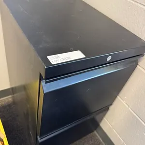 2 Drawer Black Metal Filing Cabinet
