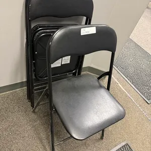 3 Black Folding Chairs
