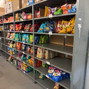 24"W x 20'L Grey Metal Shelving Unit; Single Wall