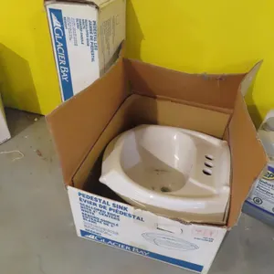 NEW Glacier Bay White Pedestal Sink (2 boxes).