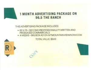 Radio Advertising Package - Donated by Vista Radio, Olds