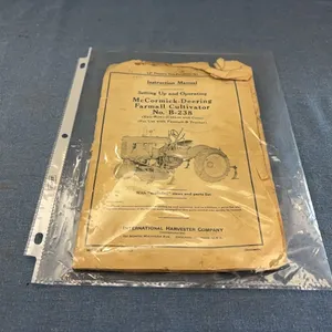 McCormick Deering Farmall Cultivator Manual