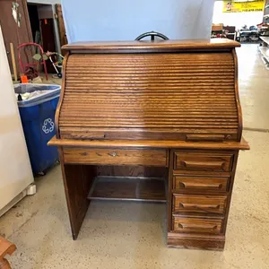 Oak roll top desk