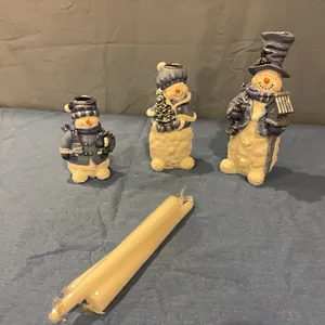 Snowman candle holders