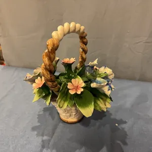 Ceramic floral basket