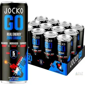 [bb 04/20/2027] New Jocko Nitro Pop GO Energy Drinks, 12 Pack, 355ml ea