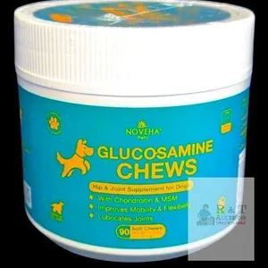 [exp 07/2027] New Noveha Pets Glucosamine Chews, Hip & Joint Supplement for Dogs, 60 Soft Chews, 315g
