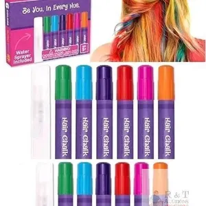 2 New Packs of 6 Bright Seee HAIR CHALK : Temporary Hair Colours, Non-Toxic, Washes Out With Shampoo