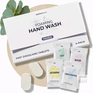 NEW Maisonovo Foaming Hand Wash Tablets Mixed 4-Pack – Rose, Jasmine, Lily, Unscented, 8g Each