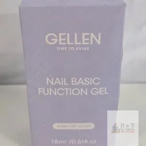 Gellen Nail Basic Function Gel, 0.61 fl. oz (18ml), Soak-Off UV/LED Base, Original Box,