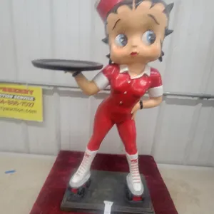 Betty Boop Roller Skating Waitress Statue with Serving Tray 36" Tall Very Cool