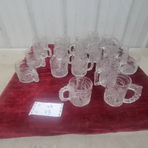 Collection of 25 Clear Pressed Glass Embossed Designs Mc Donalds Batman
