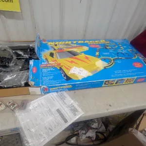 Life-Like Night Racer Speedway Slot Car Racing Set with Two Fast Trackers Cars New Old Stock