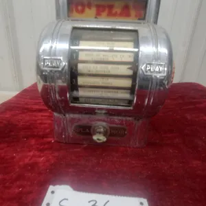 Pla-Mor 10 Cent Wallbox Jukebox Remote Selector with Chrome Case and Key Vintage