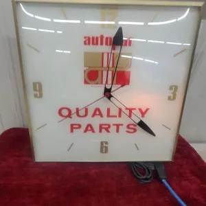Autopar Quality Parts Illuminated Advertising Wall Clock Lights up and Working 15 x 15" Vintage