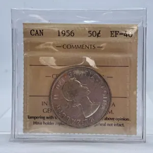 ICCS Graded Extra Fine 1956 Canada 50 Cent Piece