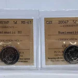 ICCS Graded Mint State 2003WP and 2004P Canada