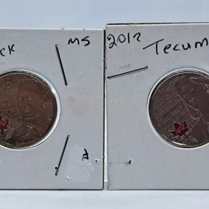 Mint State 2012 "1812 Brock" and "1812 Tecumseh"