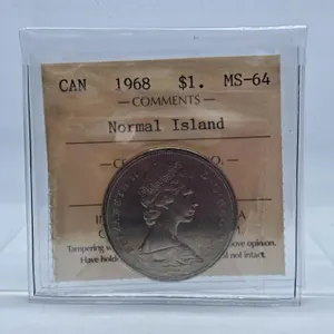 ICCS Graded Mint State 1968 Canada One Dollar