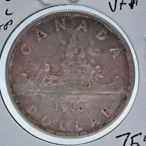 Very Fine 1946 Canada One Dollar Coin