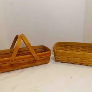 2 Longaberger Traditional Hand Woven Bread Baskets