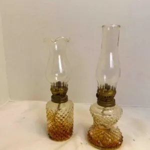 2 1985 Austrian Lamplight Farms Crystal Glass