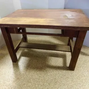 OLD Vintage Wooden Desk Missing Drawer Stain is