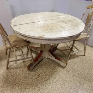 Vintage Farmhouse Style Round Pedestal Dining