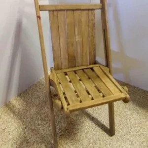OLD Vintage Wooden Slatted Folding Chair - Some