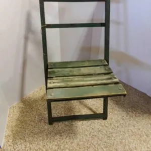 Vintage Green Wood, Metal Folding Chair SWTC