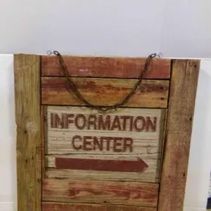 36" X 36" Rustic Wooden Sign "Information Center"