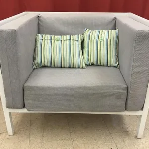 Metal Patio Chair with Cushions- 39.5x31x32