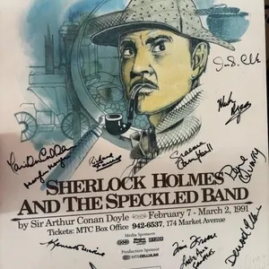Sherlock Holmes Autographed Theatre wood sign