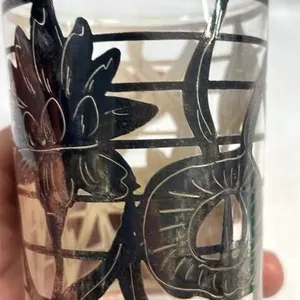 Antique carnival silver overlay Tumbler cup