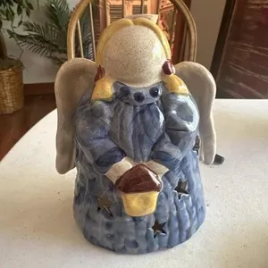 Xmas ceramic angel candleholder