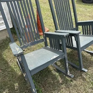 2 wooden rockers with solid seats. Needs paint.