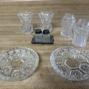 Crystal toothpick holders, shaker bottles,