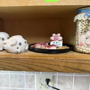 Ham & beans jar, stoneware pig salt & pepper