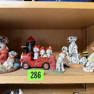 Fire engine, dalmatian collectibles, hydrant