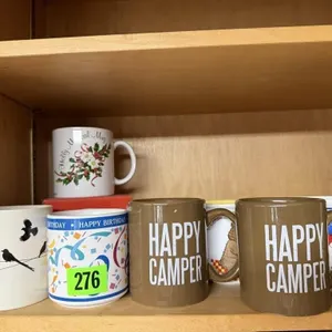 Happy Camper, Happy Birthday, coffee mugs