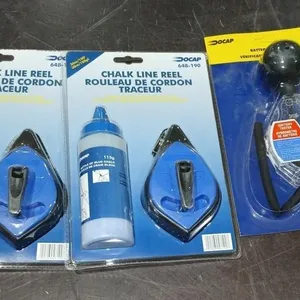 2 Chalk line reels & Battery tester